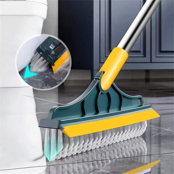 2-in-1 Floor Cleaning Brush | Rotatable Scrubber with Long Handle | Tile & Bathroom Cleaner