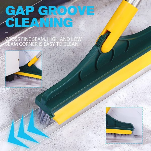 2-in-1 Floor Cleaning Brush | Rotatable Scrubber with Long Handle | Tile & Bathroom Cleaner
